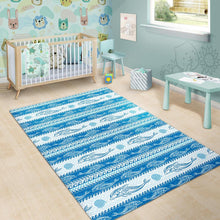 Load image into Gallery viewer, Dolphin Tribal Pattern background Area Rug
