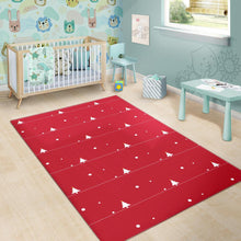 Load image into Gallery viewer, Christmas tree star snow red background Area Rug
