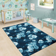 Load image into Gallery viewer, Rose Blue Pattern Print Design RO014 Area Rugs
