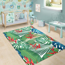 Load image into Gallery viewer, heliconia palm and monstera  leaves pattern Area Rug
