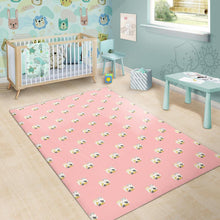 Load image into Gallery viewer, Cute hamster cheese pattern pink background Area Rug
