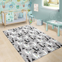 Load image into Gallery viewer, Black and White Llama Pattern Area Rug
