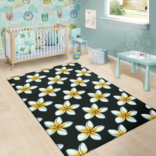 Load image into Gallery viewer, White Plumeria Pattern Print Design PM022 Area Rugs

