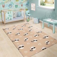Load image into Gallery viewer, Cute raccoon heart pattern Area Rug
