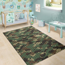 Load image into Gallery viewer, Green Camo Camouflage Honeycomb Pattern Area Rug

