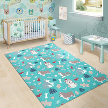 Load image into Gallery viewer, Christmas cute siberian husky puppie pattern Area Rug
