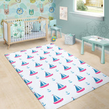 Load image into Gallery viewer, Sailboat anchor pattern Area Rug
