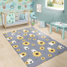 Load image into Gallery viewer, Cute hamster sunflower pattern background Area Rug
