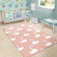 Load image into Gallery viewer, Swan flower light pink background Area Rug
