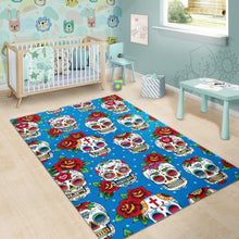 Load image into Gallery viewer, Suger Skull Rose Pattern Area Rug
