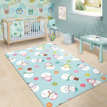 Load image into Gallery viewer, Cute snowman snowflake pattern Area Rug
