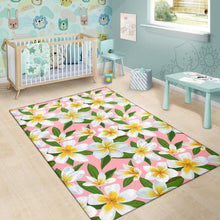 Load image into Gallery viewer, White Plumeria Pattern Print Design PM011 Area Rugs
