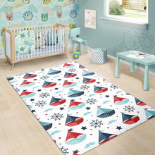 Load image into Gallery viewer, Cute color paper sailboat pattern Area Rug
