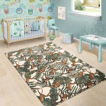 Load image into Gallery viewer, Monkey tropical leaves background Area Rug
