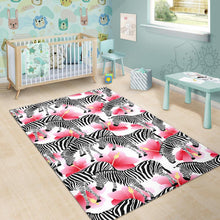 Load image into Gallery viewer, Zebra Red Hibiscus Pattern Area Rug
