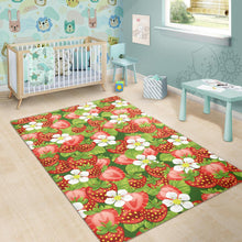 Load image into Gallery viewer, Strawberry Leaves Flower Pattern Area Rug
