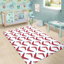 Load image into Gallery viewer, Boomerang Aboriginal Pattern White Background Area Rug
