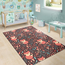 Load image into Gallery viewer, fox leaves mushroom pattern Area Rug
