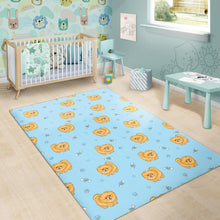 Load image into Gallery viewer, Brown cute pomeranian blue blackground Area Rug
