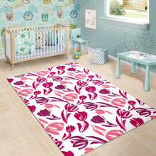 Load image into Gallery viewer, pink sketch tulip pattern Area Rug
