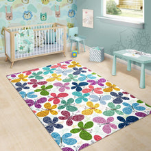 Load image into Gallery viewer, Colorful Butterfly Pattern Area Rug

