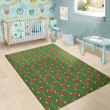 Load image into Gallery viewer, American Football Ball Pattern Green Background Area Rug
