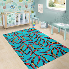 Load image into Gallery viewer, Boomerang Australian aboriginal ornament blue background Area Rug
