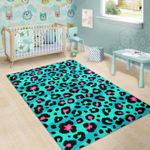 Load image into Gallery viewer, Green leopard skin print pattern Area Rug
