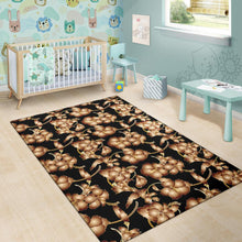 Load image into Gallery viewer, Brown Hibiscus Pattern Print Design HB06 Area Rugs
