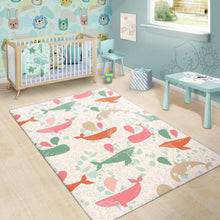 Load image into Gallery viewer, Cute whale pattern Area Rug
