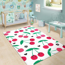 Load image into Gallery viewer, cherry pattern white background Area Rug
