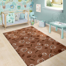 Load image into Gallery viewer, Coffee Cup and Coffe Bean Pattern Area Rug
