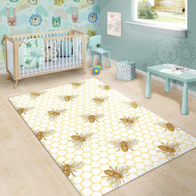 Load image into Gallery viewer, Bee honeycomb seamless design pattern Area Rug
