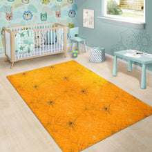 Load image into Gallery viewer, Cobweb Spider Web Pattern Orange Background Area Rug
