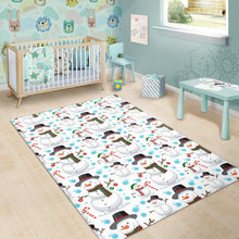 Load image into Gallery viewer, Snowman Pattern Background Area Rug
