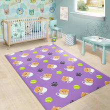 Load image into Gallery viewer, Pomeranian in Cup Pattern Area Rug
