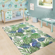 Load image into Gallery viewer, Green Blue Chameleon Lizard Leaves Pattern Area Rug
