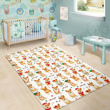 Load image into Gallery viewer, Christmas Corgi Pattern Background Area Rug
