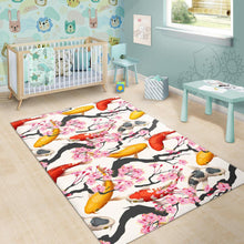 Load image into Gallery viewer, Colorful Koi Fish Carp Fish and Sakura Pattern Area Rug
