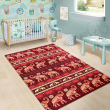 Load image into Gallery viewer, Elephant Red Pattern Ethnic Motifs Area Rug

