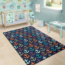 Load image into Gallery viewer, Colorful Anchor Dot Stripe Pattern Area Rug
