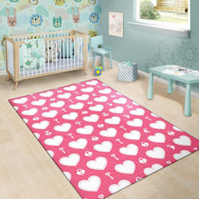Load image into Gallery viewer, Heart Key Pattern Print Design HE09 Area Rugs
