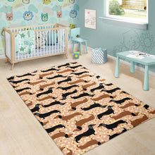 Load image into Gallery viewer, Dachshund floral background Area Rug
