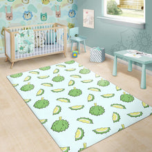 Load image into Gallery viewer, Durian pattern blue background Area Rug
