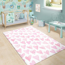 Load image into Gallery viewer, Watercolor pink heart pattern Area Rug
