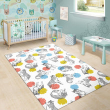 Load image into Gallery viewer, Siberian husky and colorful circle pattern Area Rug
