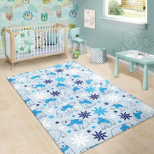 Load image into Gallery viewer, Polar Bear Pattern Blue Background Area Rug
