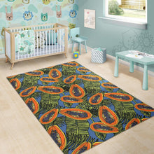 Load image into Gallery viewer, Colorful papaya tropical leaves Area Rug
