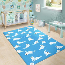 Load image into Gallery viewer, Cute sea lion seal pattern background Area Rug

