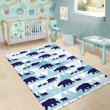 Load image into Gallery viewer, polar bear winter snow pattern Area Rug
